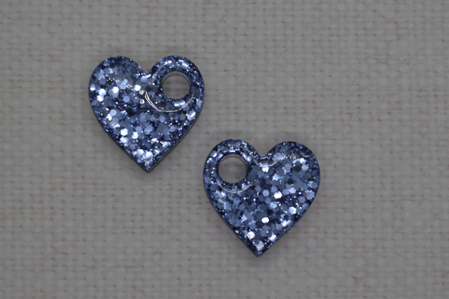 Coeurs à paillettes - Pampilles pour créoles interchangeables