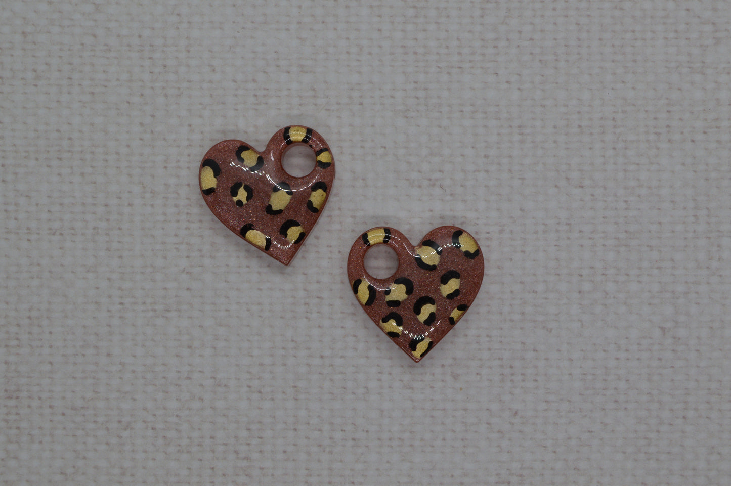 Coeur léopard - Pampilles pour créoles interchangeables