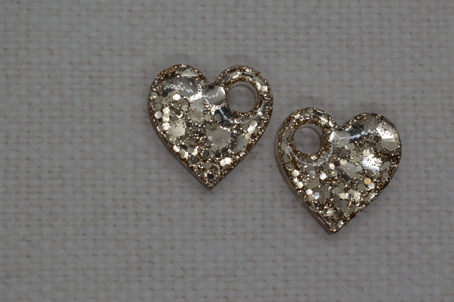 Coeurs à paillettes - Pampilles pour créoles interchangeables