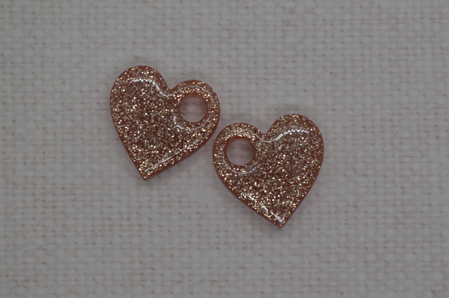 Coeurs à paillettes - Pampilles pour créoles interchangeables