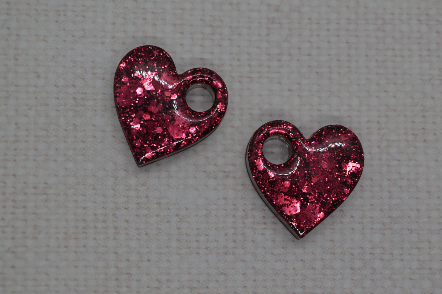 Coeurs à paillettes - Pampilles pour créoles interchangeables