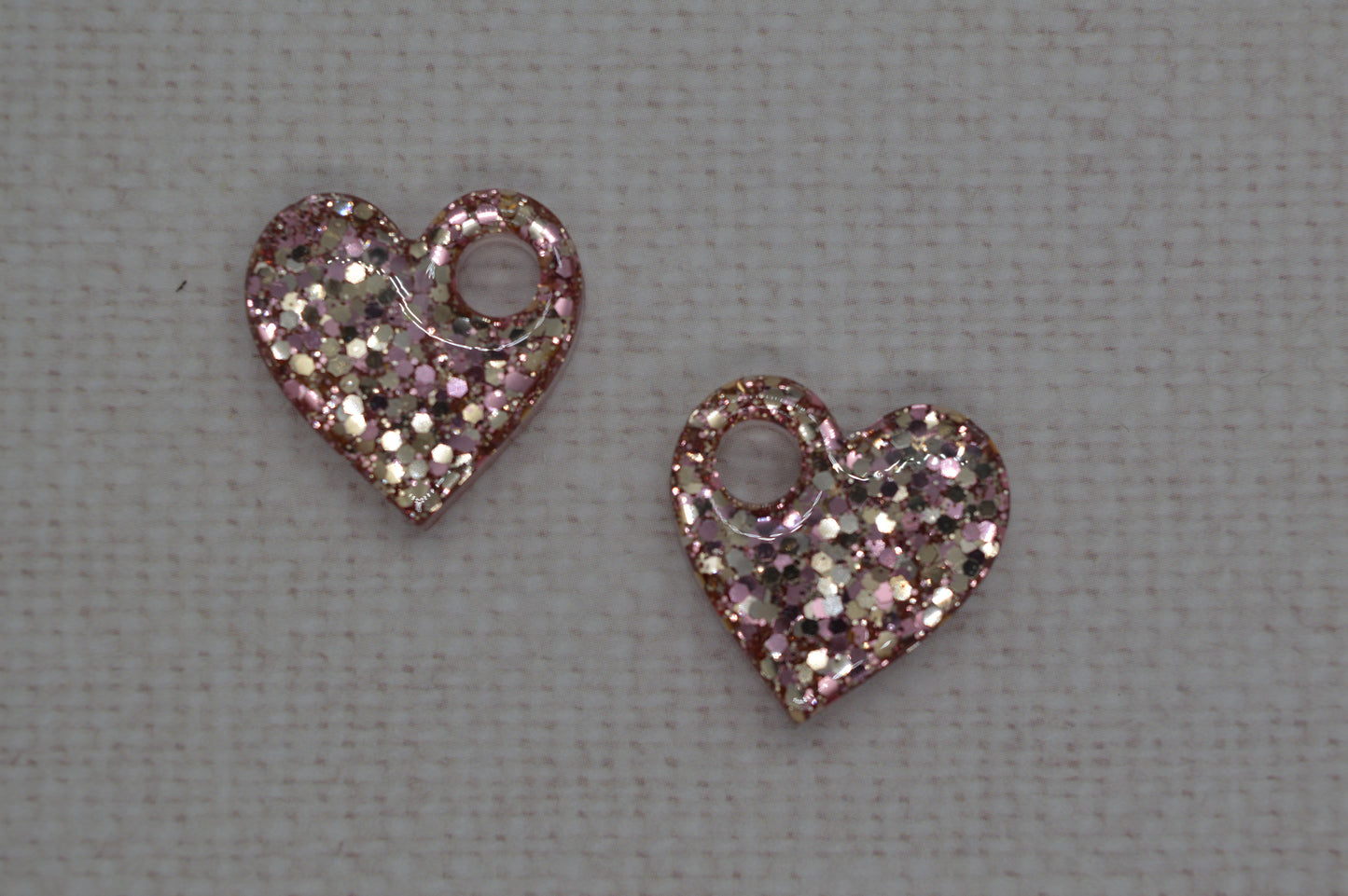 Coeurs à paillettes - Pampilles pour créoles interchangeables