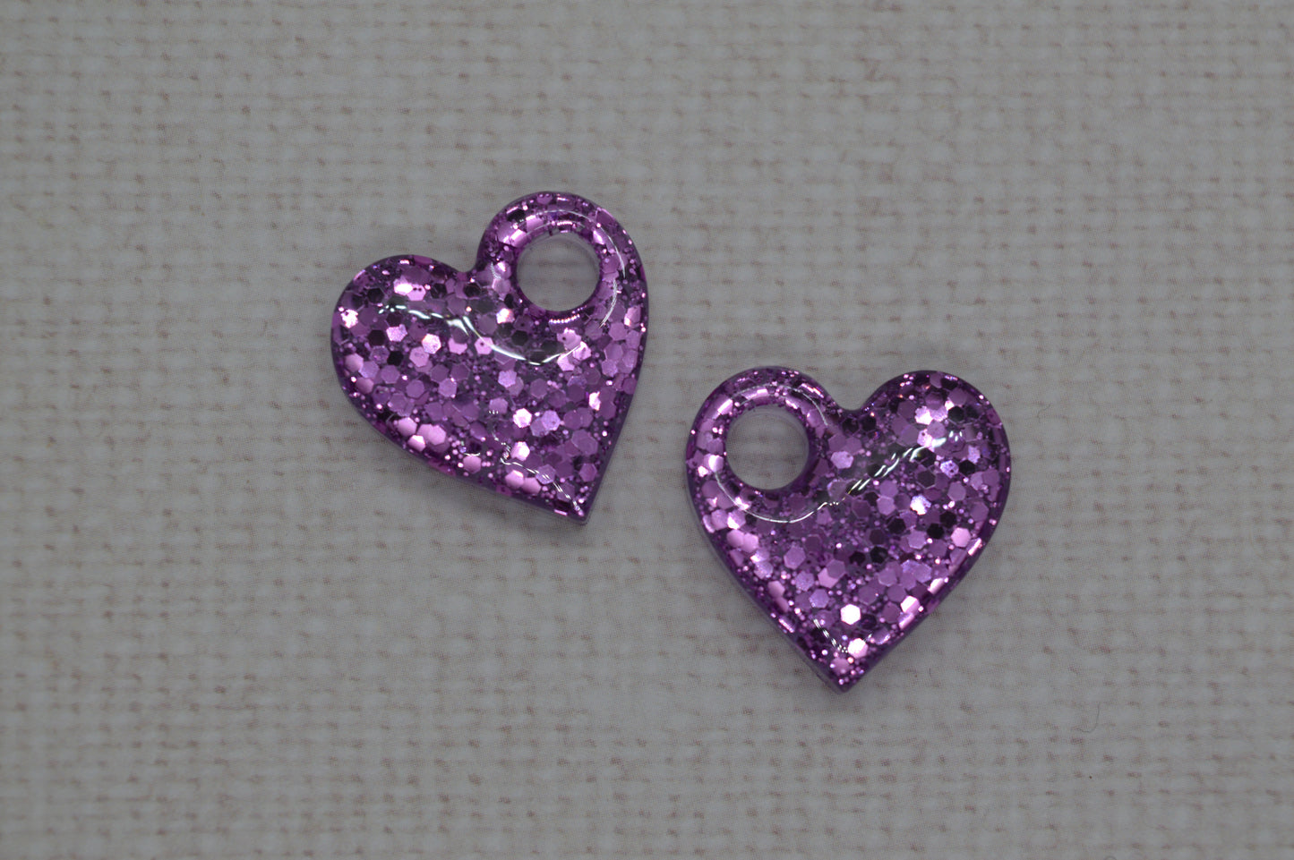 Coeurs à paillettes - Pampilles pour créoles interchangeables