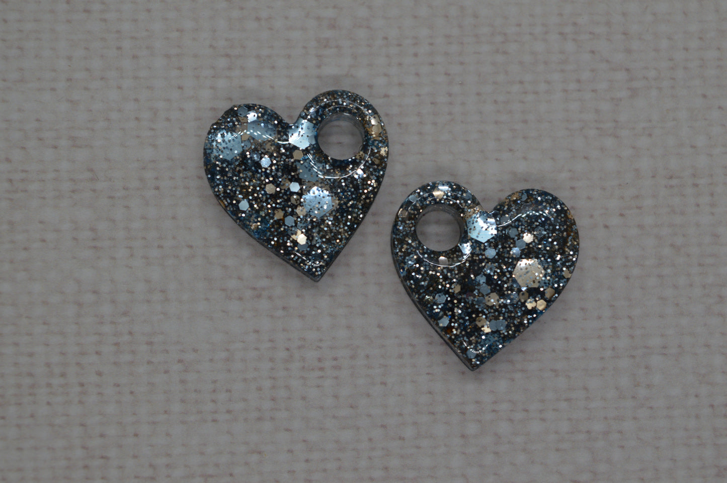 Coeurs à paillettes - Pampilles pour créoles interchangeables