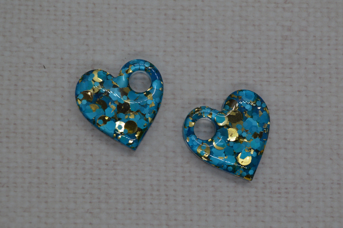 Coeurs à paillettes - Pampilles pour créoles interchangeables