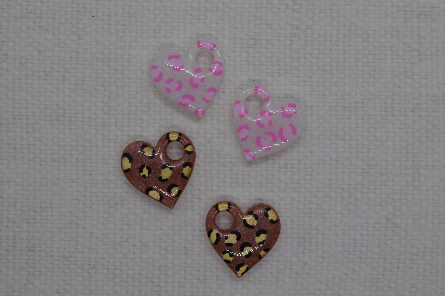 Coeur léopard - Pampilles pour créoles interchangeables