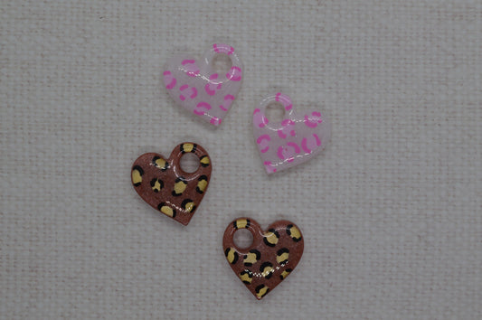 Coeur léopard - Pampilles pour créoles interchangeables