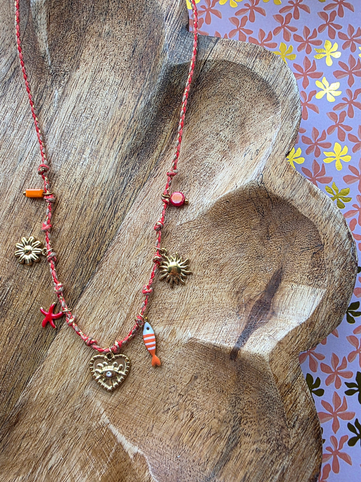 Collier Dolce vita - Rouge & Orange