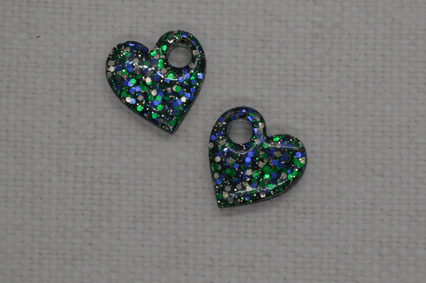 Coeurs à paillettes - Pampilles pour créoles interchangeables