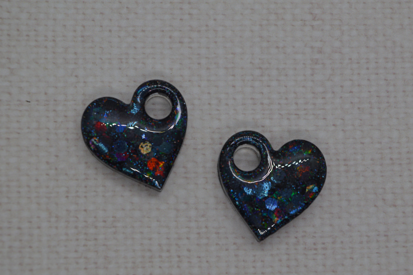 Coeurs à paillettes - Pampilles pour créoles interchangeables