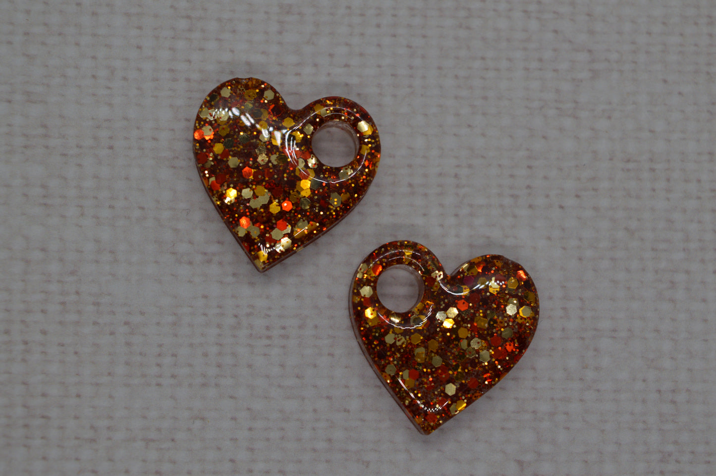Coeurs à paillettes - Pampilles pour créoles interchangeables