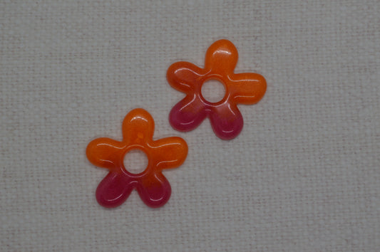 Grandes fleurs unies - Pampilles pour grandes créoles interchangeables