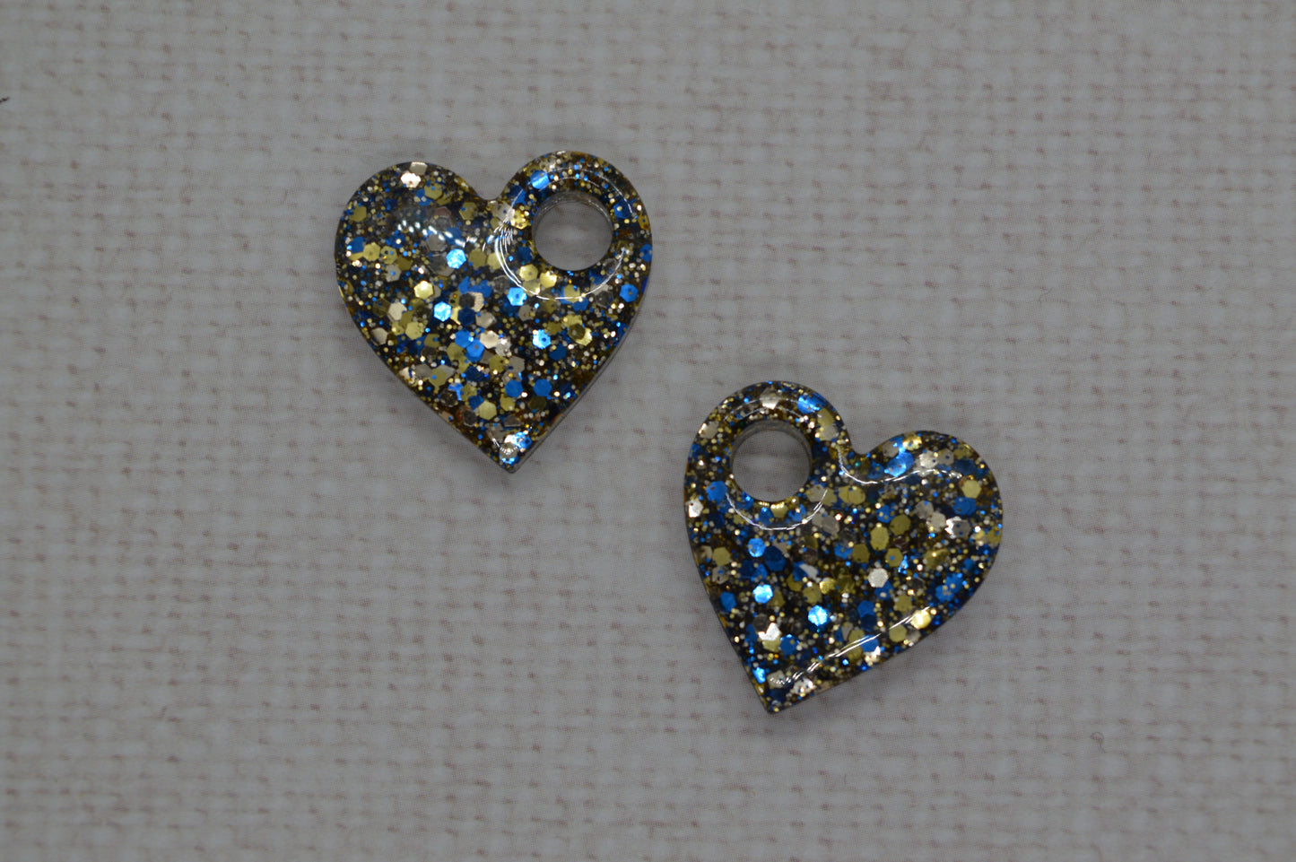 Coeurs à paillettes - Pampilles pour créoles interchangeables