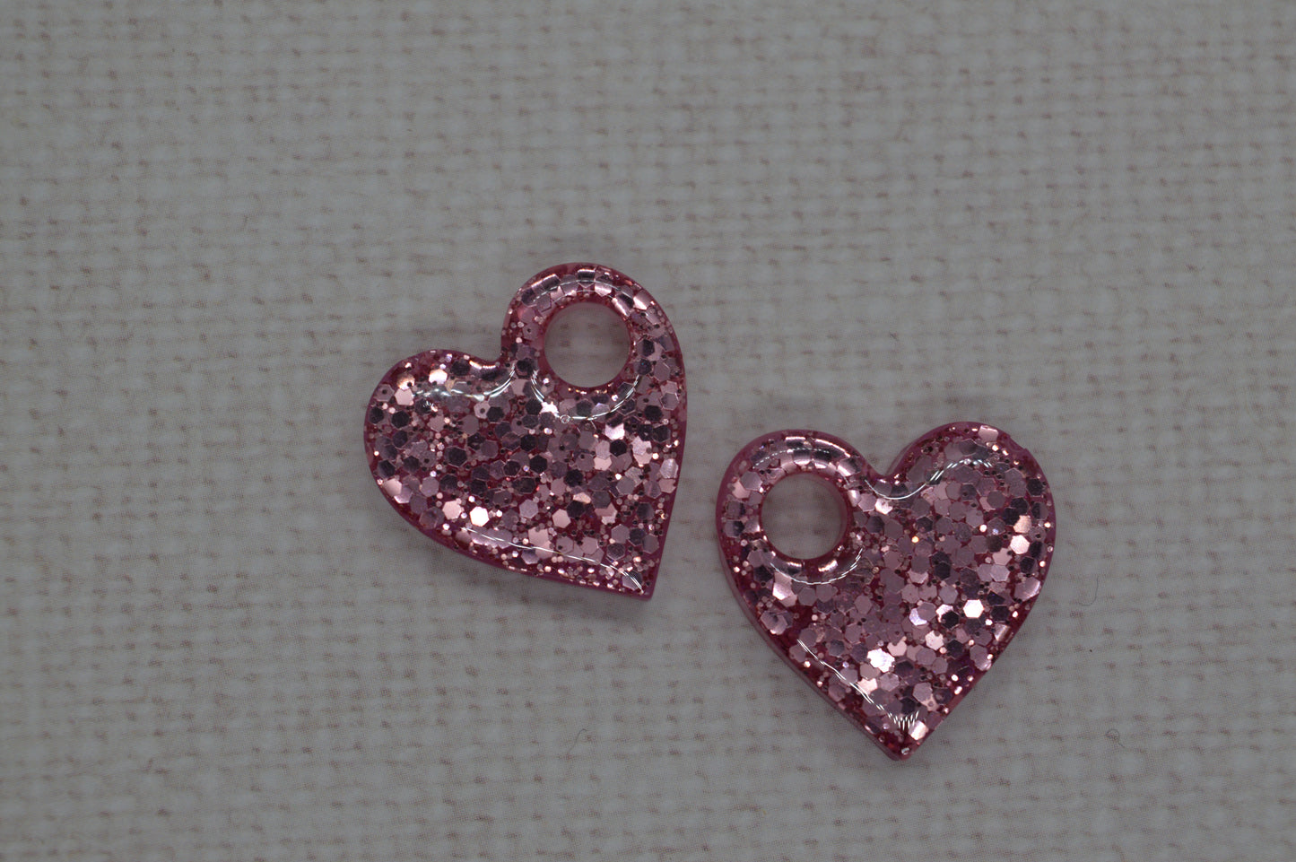 Coeurs à paillettes - Pampilles pour créoles interchangeables