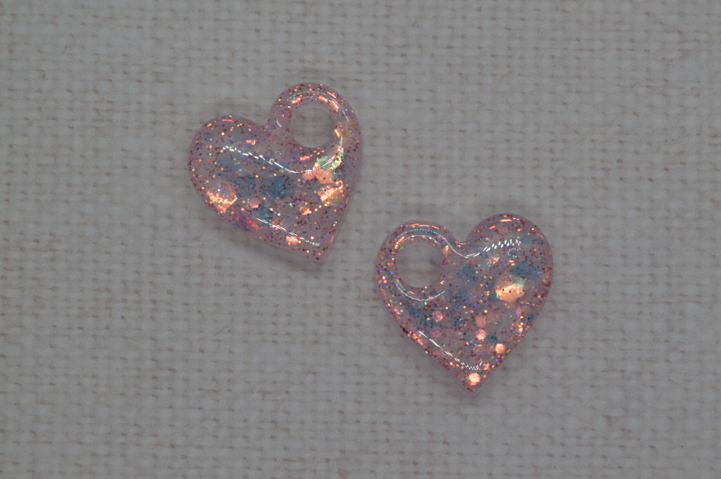 Coeurs à paillettes - Pampilles pour créoles interchangeables
