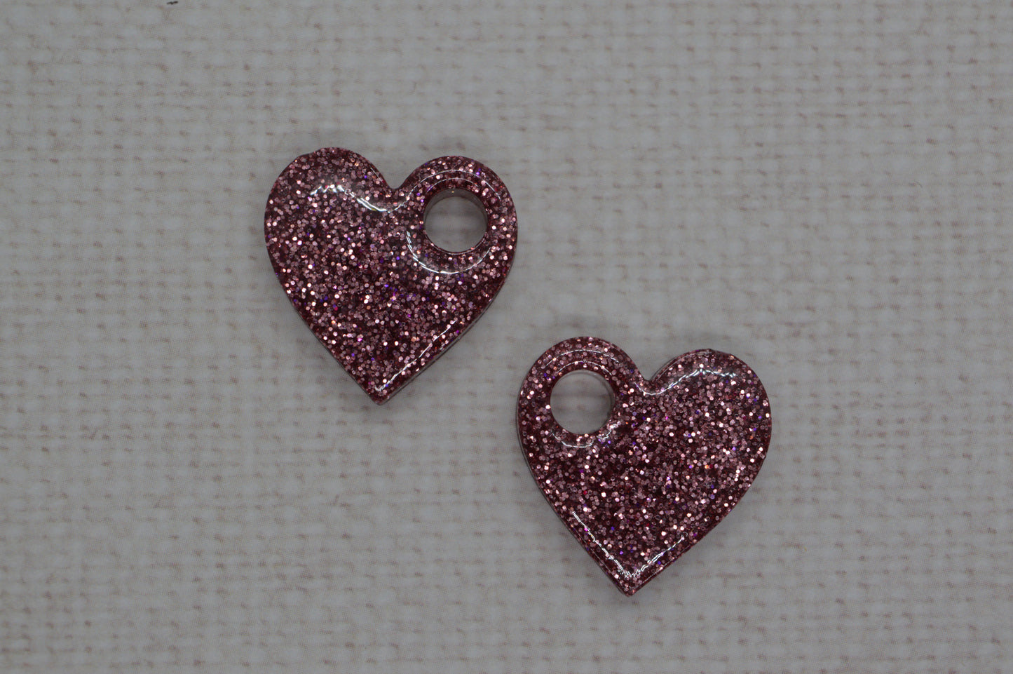 Coeurs à paillettes - Pampilles pour créoles interchangeables