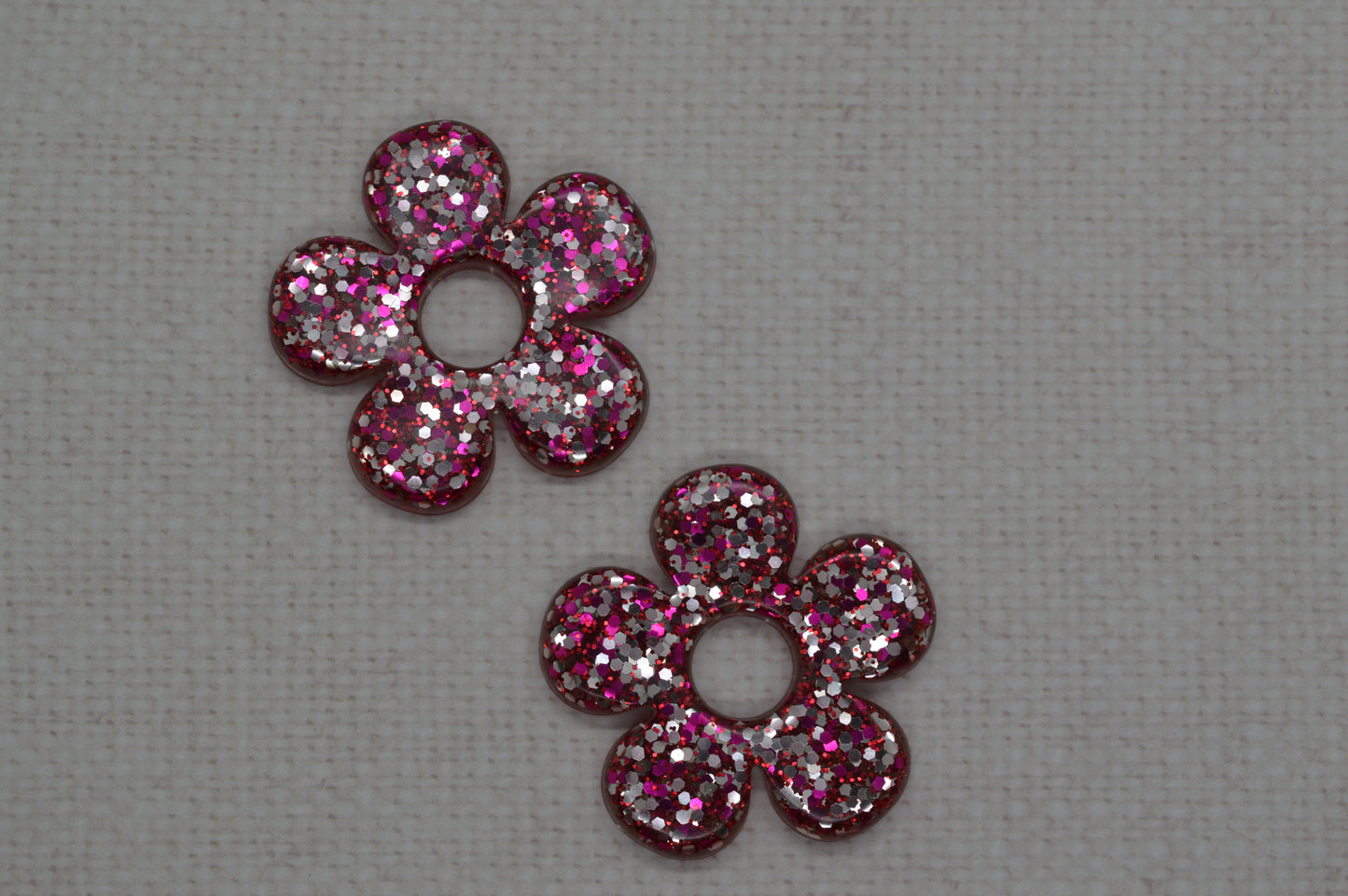 Grandes fleurs à paillettes - Pampilles pour grandes créoles interchangeables