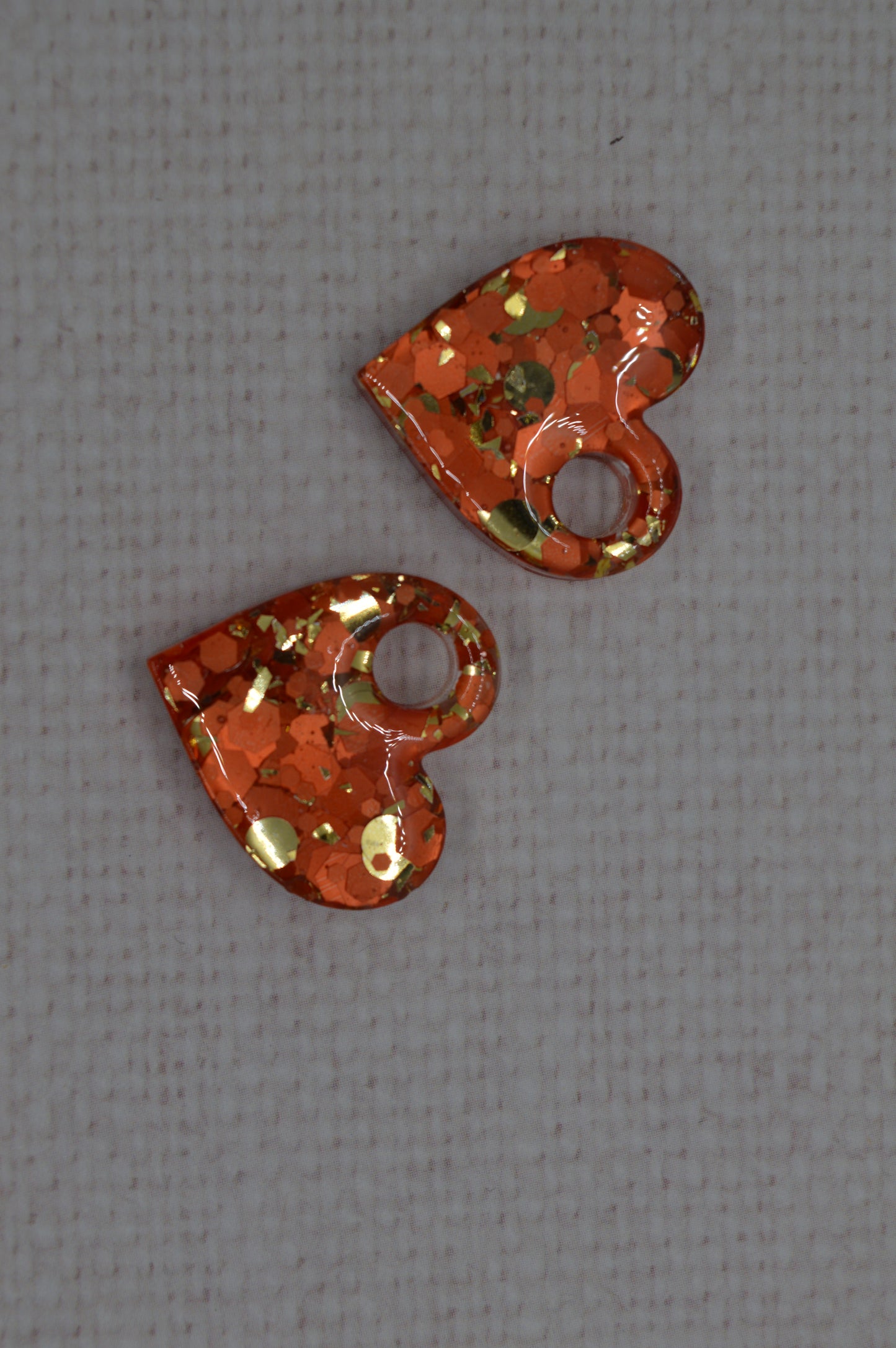 Coeurs à paillettes - Pampilles pour créoles interchangeables