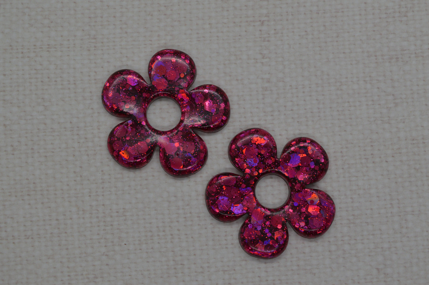 Grandes fleurs à paillettes - Pampilles pour grandes créoles interchangeables