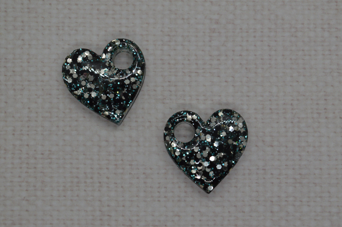 Coeurs à paillettes - Pampilles pour créoles interchangeables