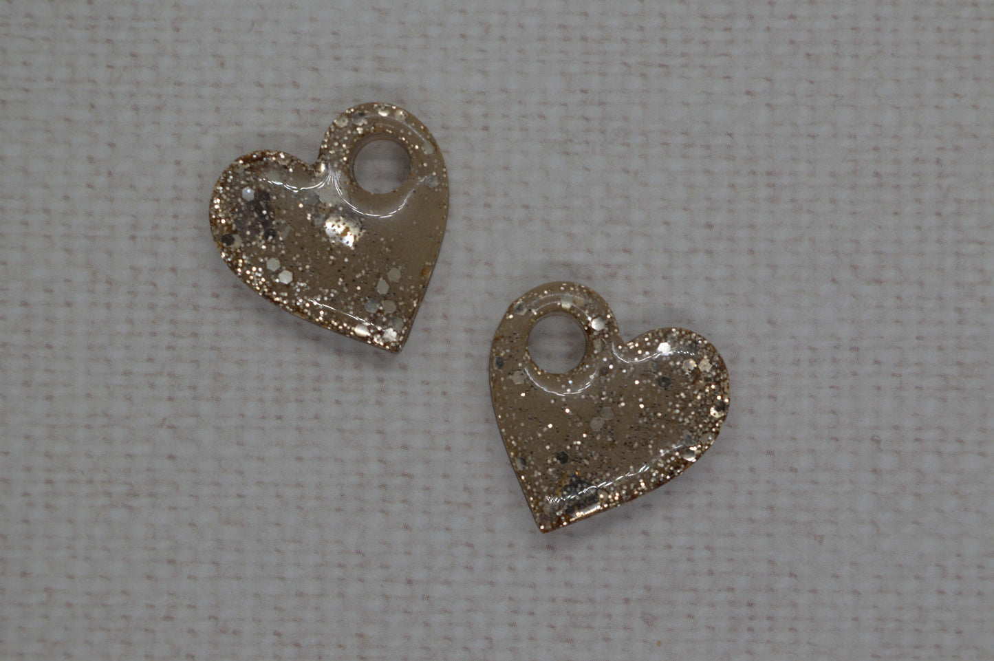 Coeurs à paillettes - Pampilles pour créoles interchangeables