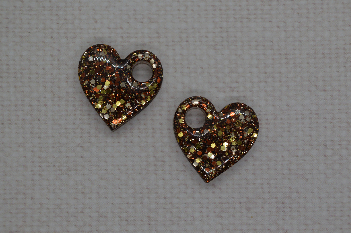 Coeurs à paillettes - Pampilles pour créoles interchangeables