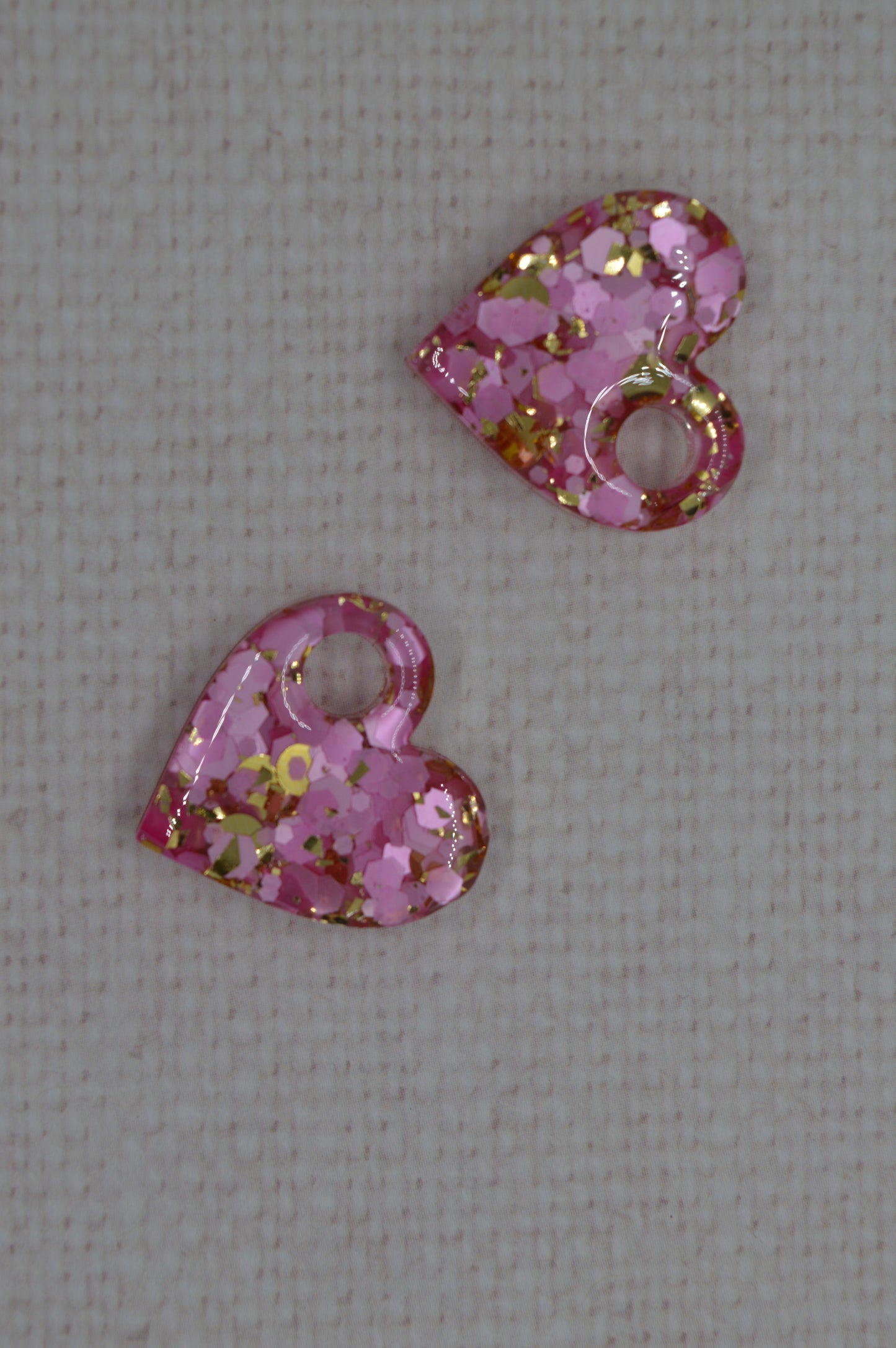 Coeurs à paillettes - Pampilles pour créoles interchangeables