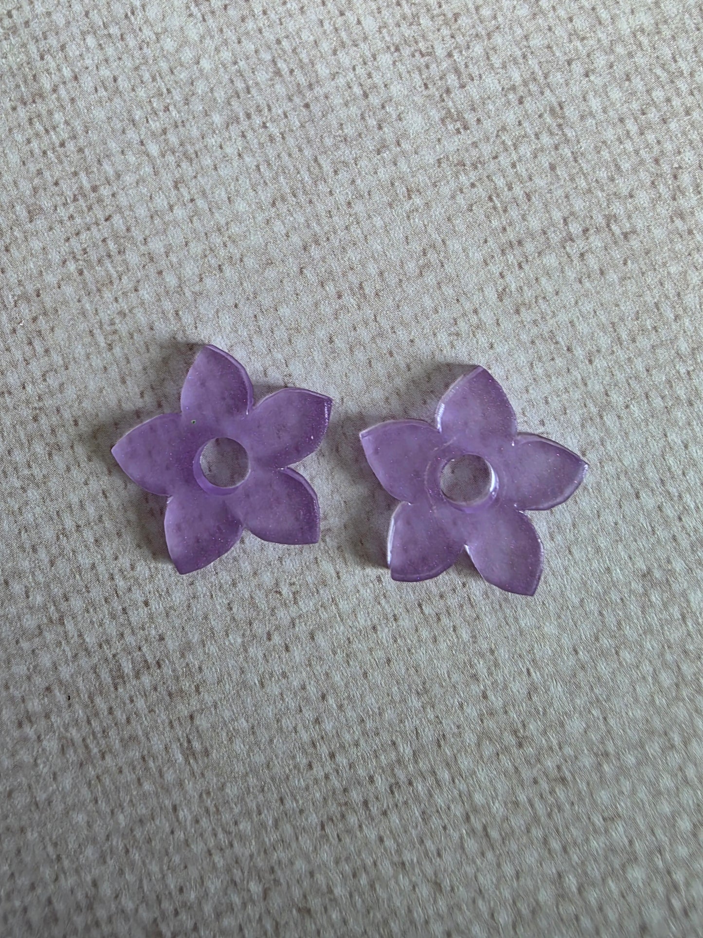 Fleurs de tiaré unies - Pampilles pour créoles interchangeables