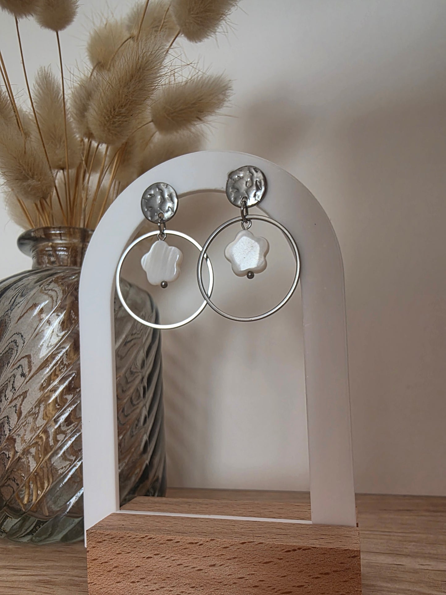 Boucles d'oreilles Naelia argentées