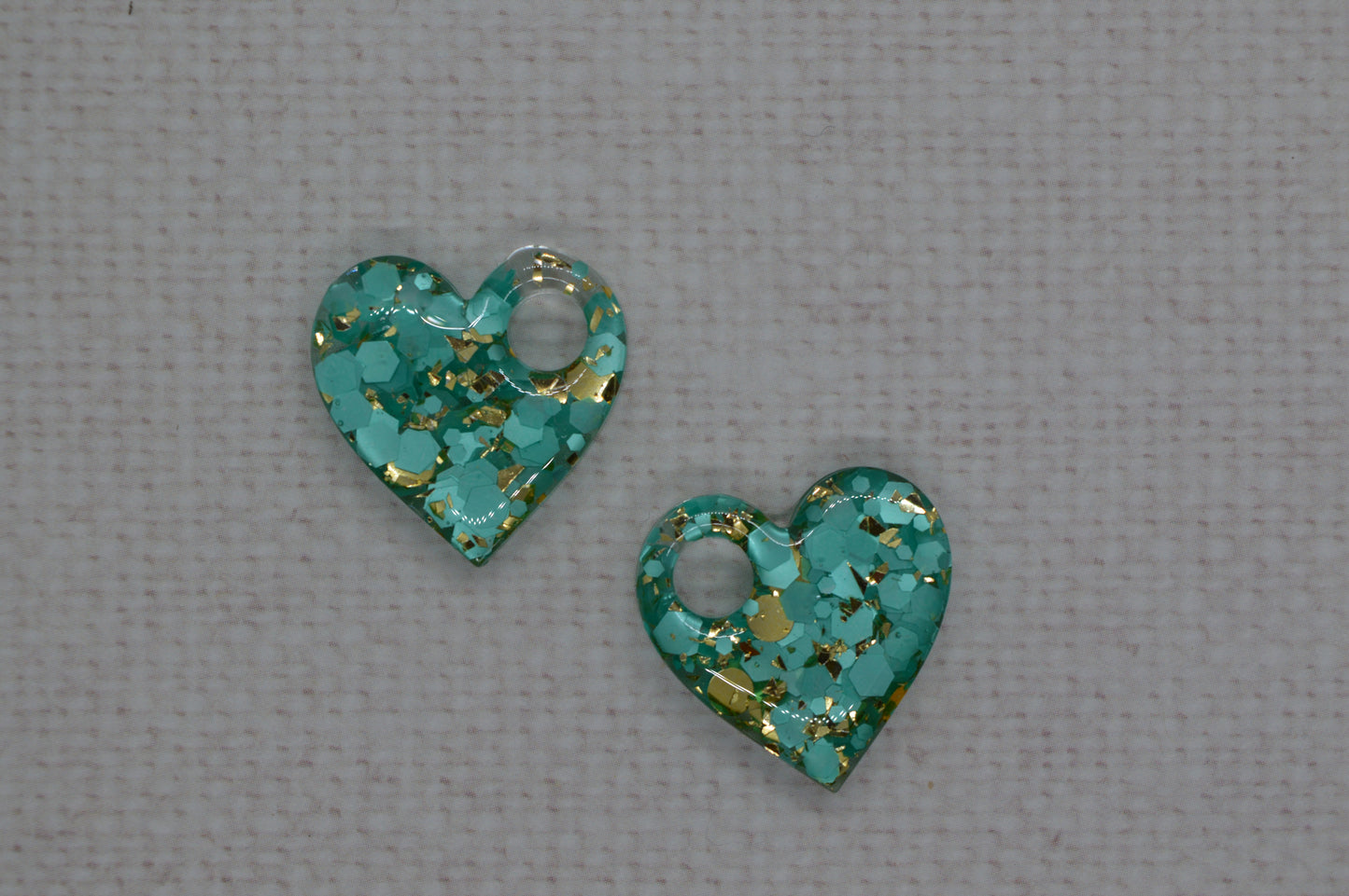 Coeurs à paillettes - Pampilles pour créoles interchangeables
