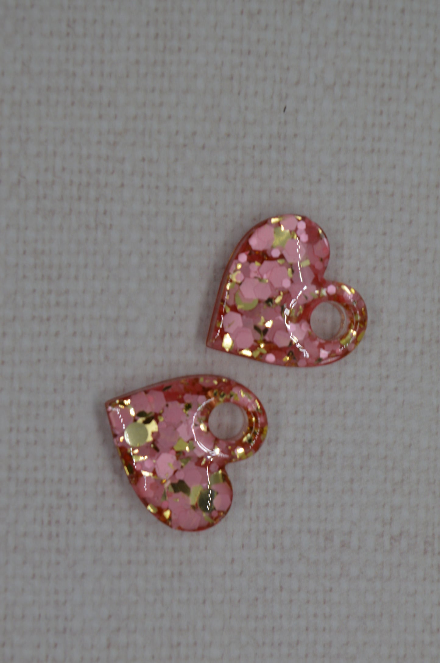 Coeurs à paillettes - Pampilles pour créoles interchangeables