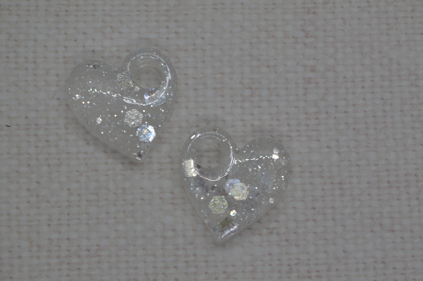 Coeurs à paillettes - Pampilles pour créoles interchangeables