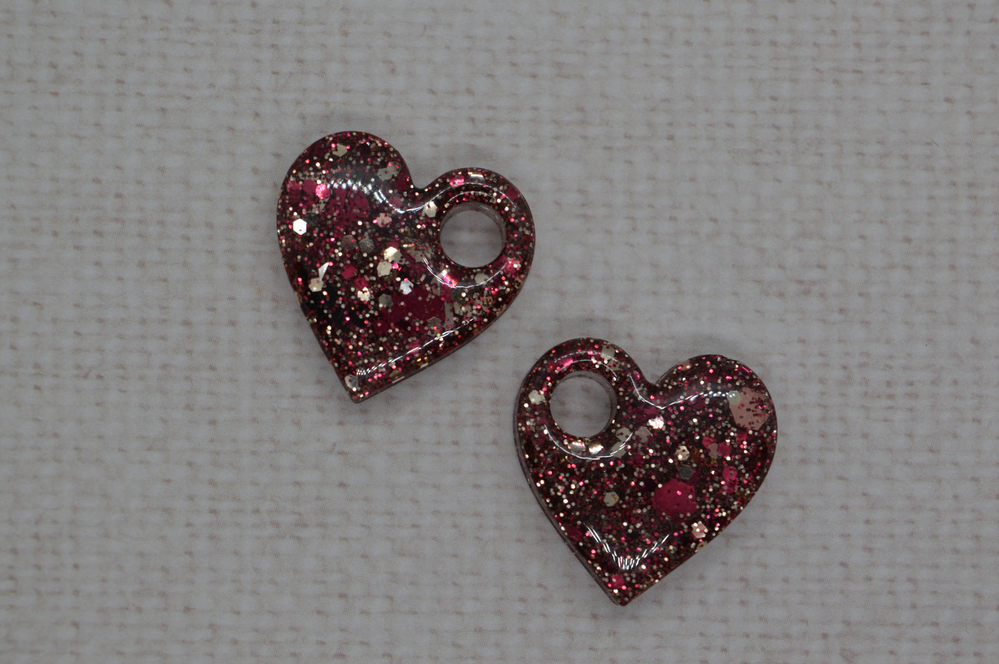 Coeurs à paillettes - Pampilles pour créoles interchangeables
