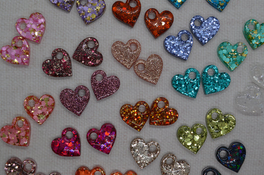 Coeurs à paillettes - Pampilles pour créoles interchangeables
