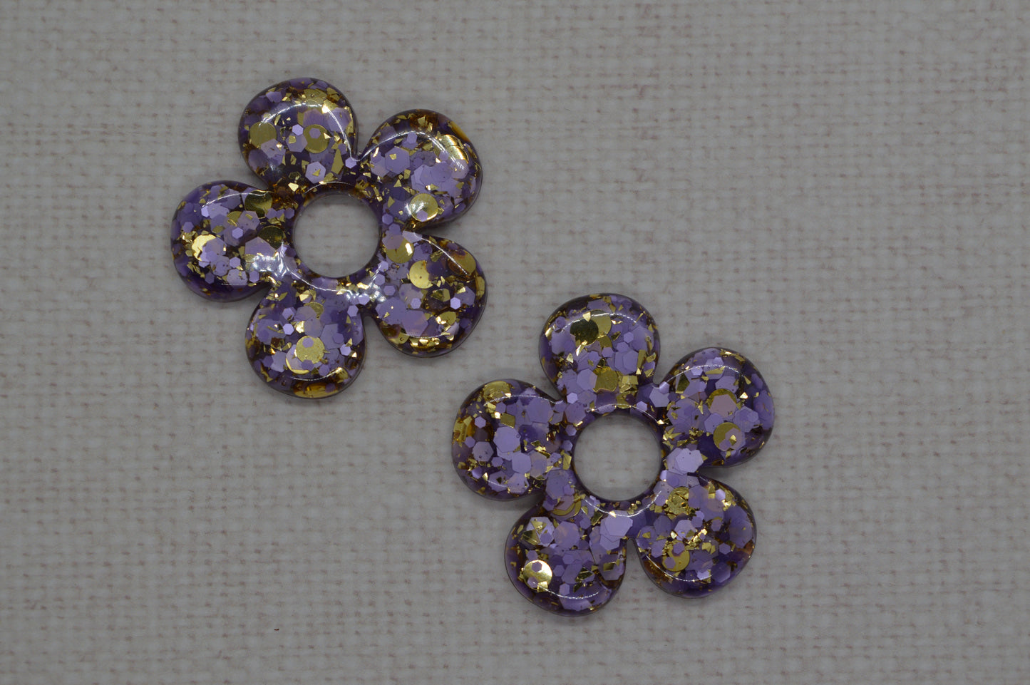 Grandes fleurs à paillettes - Pampilles pour grandes créoles interchangeables