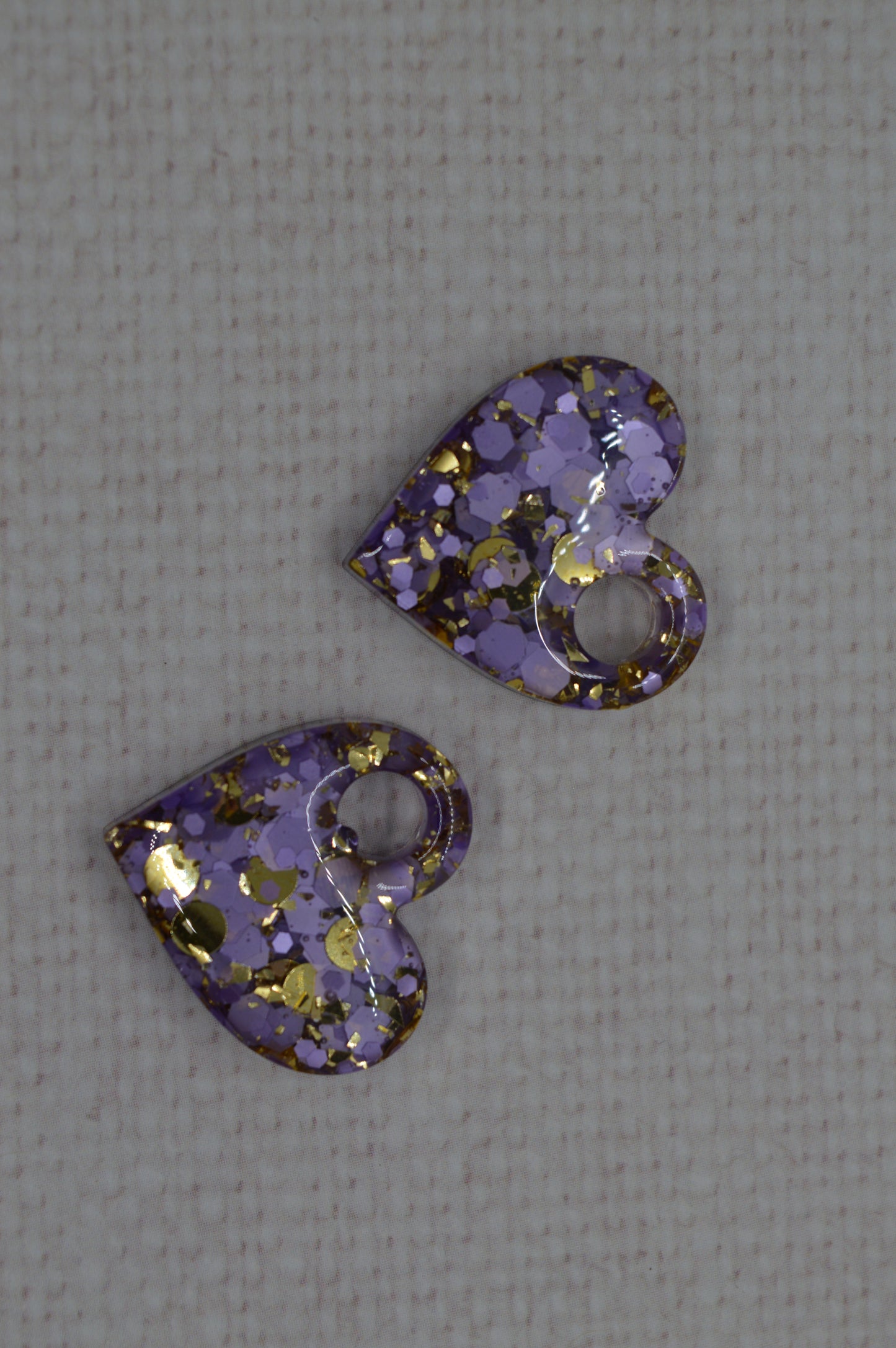Coeurs à paillettes - Pampilles pour créoles interchangeables