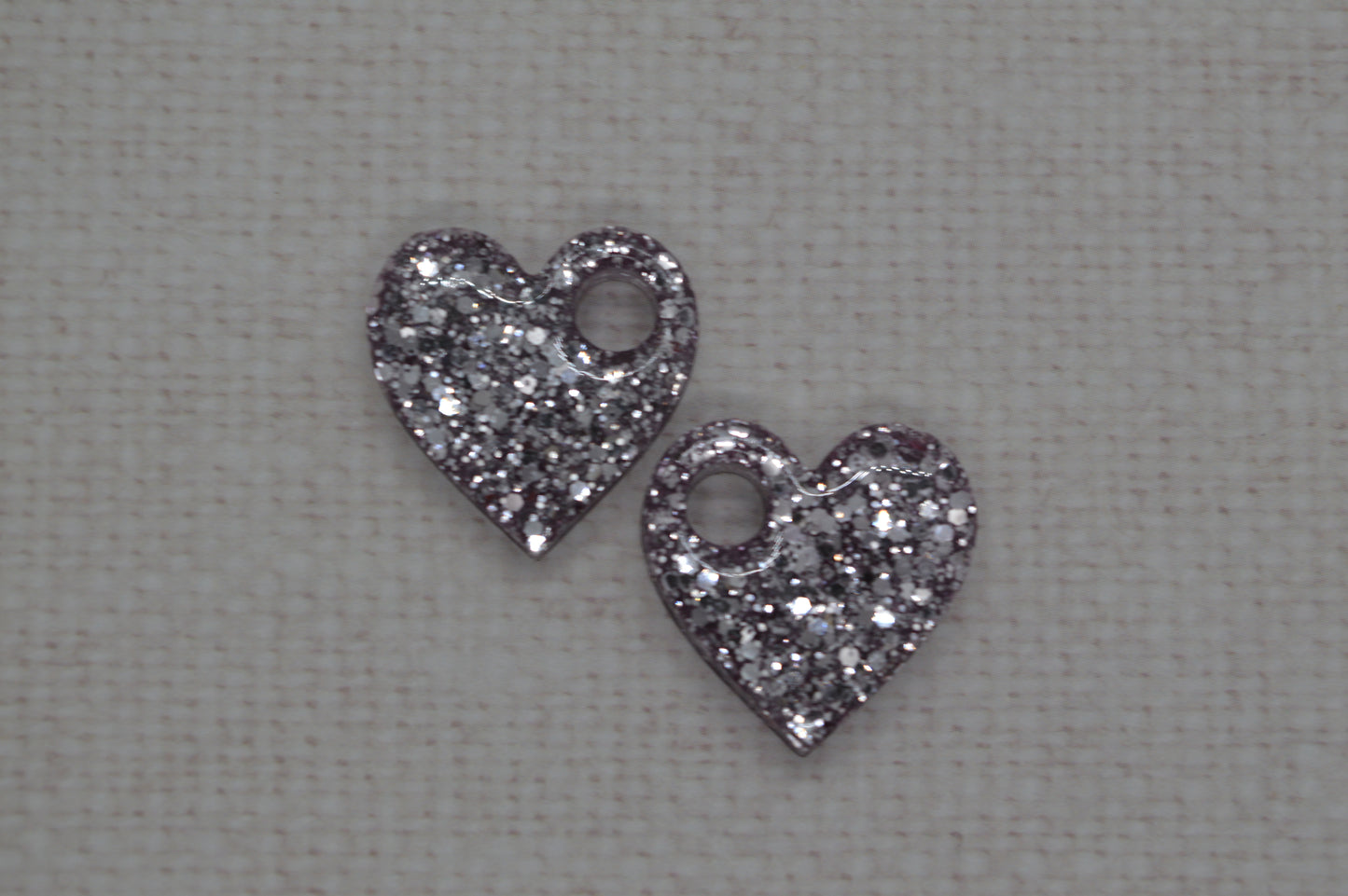 Coeurs à paillettes - Pampilles pour créoles interchangeables