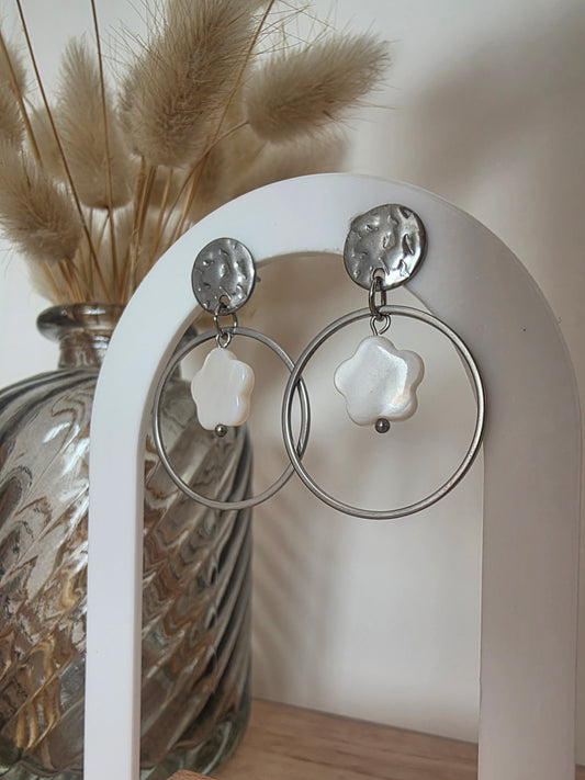 Boucles d'oreilles Naelia argentées